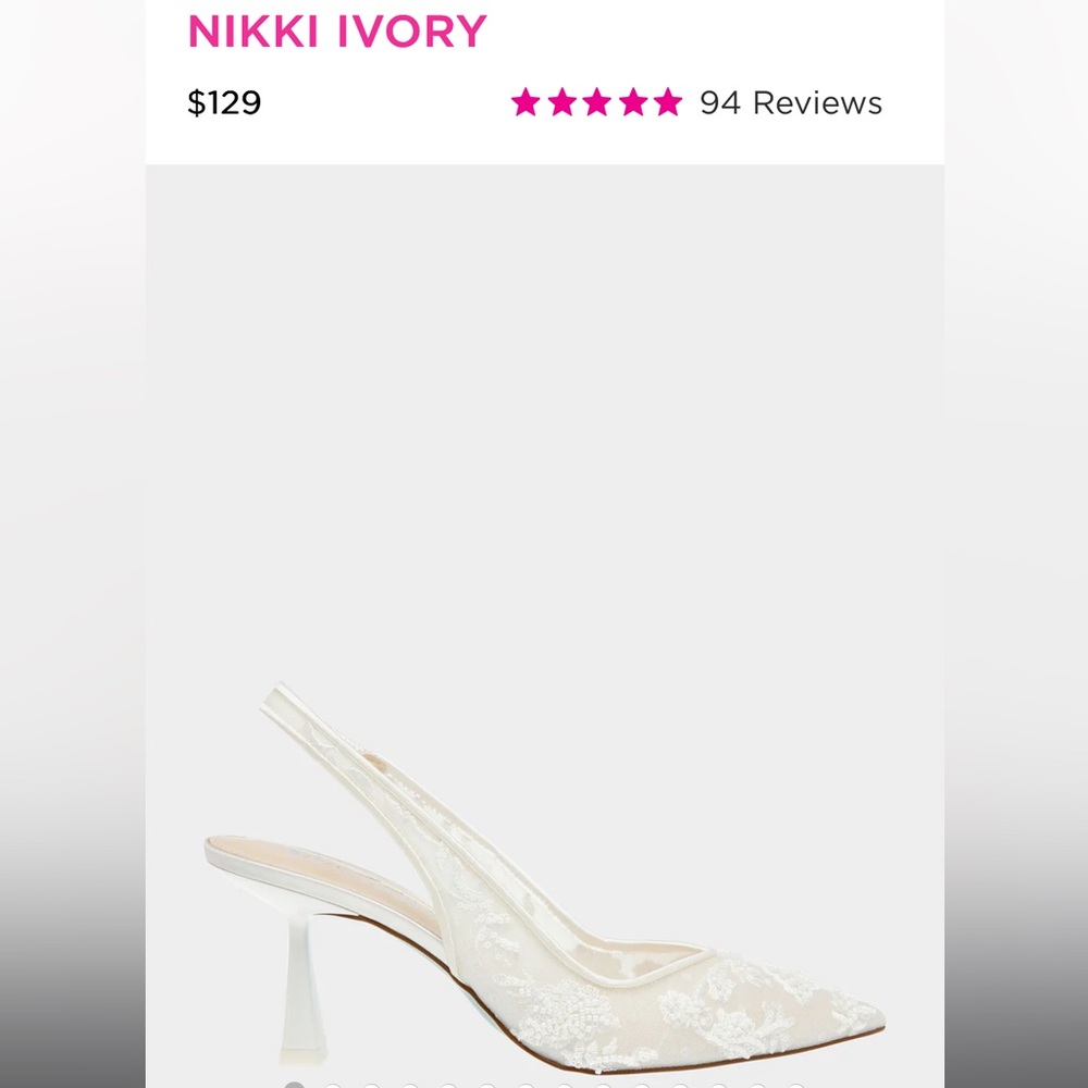 Betsey Johnson Nikki Ivory Lace Slingback Heels